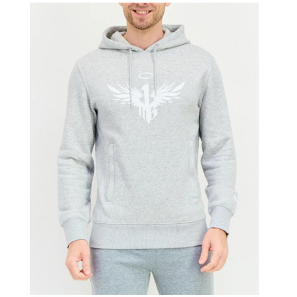 PUMA x Melo Men's Light Gray Heather Melo Fit Long Sleeves Outdoor Hoodie Size S